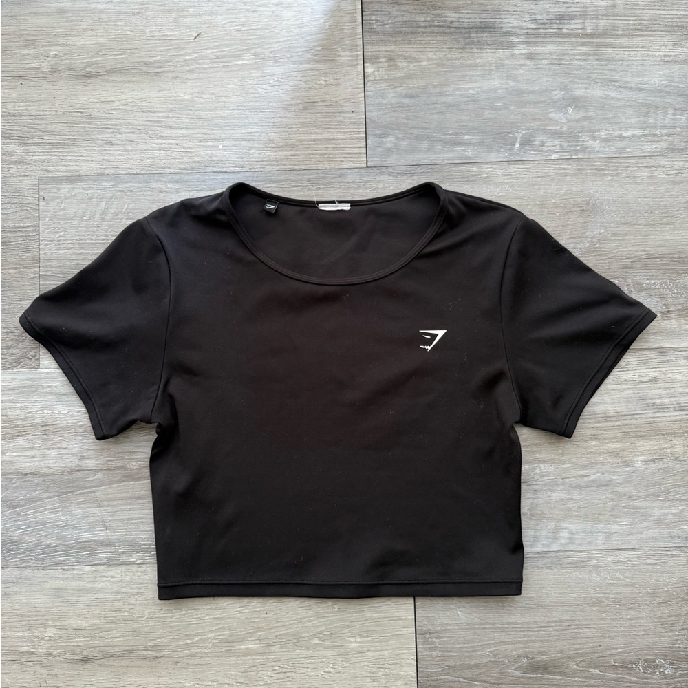 Gymshark Black Short Sleeve Crop Top